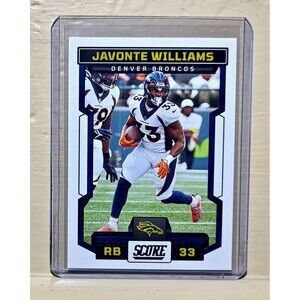 Javonte Williams 2023 Panini NFL #73 Score Football Card Denver Broncos